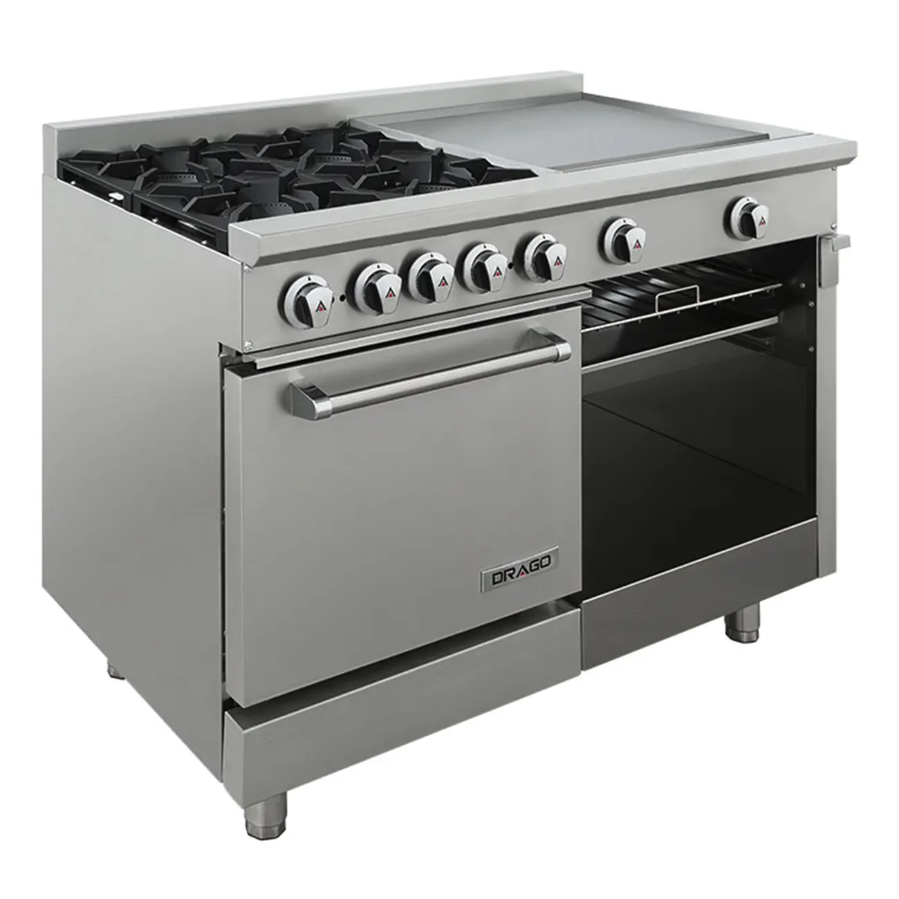 Estufa Industrial 4 Quemadores ,Horno Y Plancha DRAGO Cg-41Pd - Imagen 4