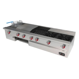 Estufa Industrial 2 Quemadores ,Freidora,Plancha,Asador Y Gratinador DRAGO UDM SLIM