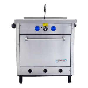 Estufa Industrial Extrapesada Plancha 2 Quemadores Horno 87 Cm De Frente SAN-SON Zh-703