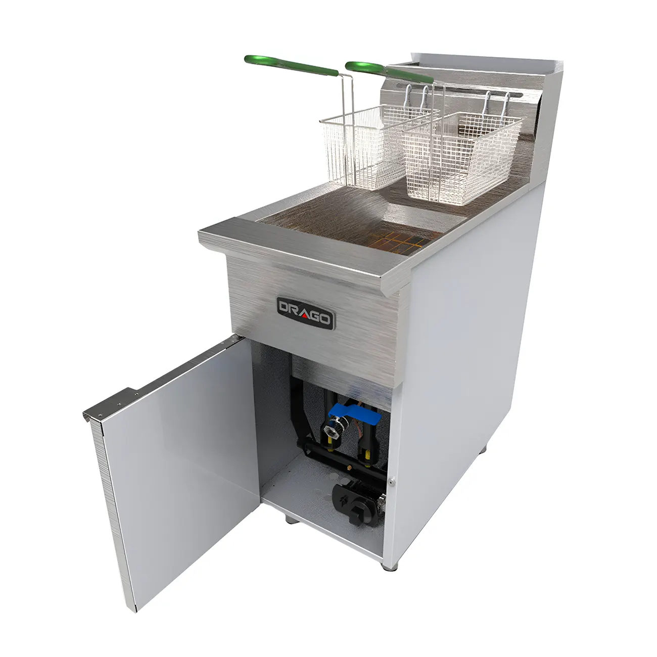 Freidora Industrial A Gas 20L 2 canastillas 39 Cm DRAGO Fg-21 Rs