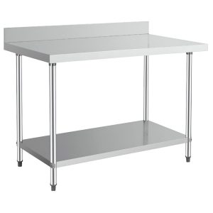 Mesa de Acero Inoxidable Lambrin Con Entrepaño 150 Cm MIGSA Bn-W04/150