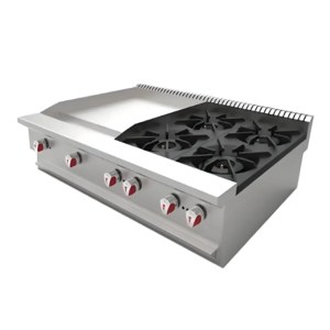 Parrilla Industrial 4 Quemadores Y Plancha 122Cm DRAGO Cg-40Pd