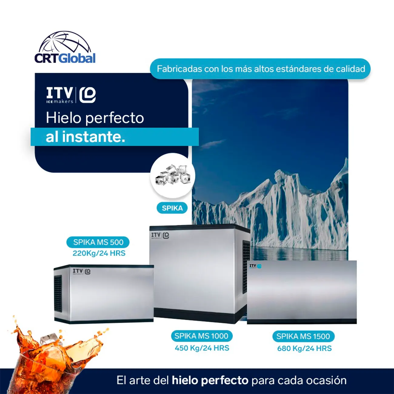 Maquina De Hielo 630 Kg Por Dia con silo 220V ITV Spika MS1500 + S220 - Imagen 2