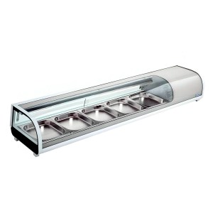 Vitrina Para Sushi Refrigerada Horizontal Sobre Mostrador 132L 180 Cm MIGSA Rts-132L