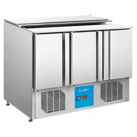 Mesa Refrigerada De Preparacion Para Ensaladas 3 Puertas 420L 136 Cm Migsa S903 - S903 | Fox Steel