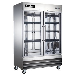 Congelador Industrial 2 Puertas De Cristal 41 Pies ICEHAUS Cv-2Pc-Ss-01