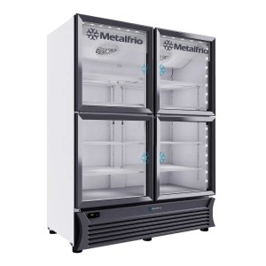 Refrigerador Industrial 4 puertas de cristal 42 ft METALFRIO RB804