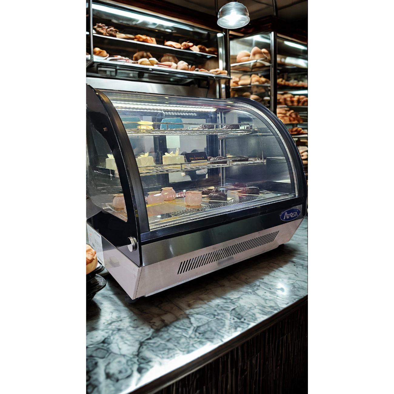 Vitrina Refrigerada Sobre Mostrador Curvo 3.5 Pies Cubico 70 Cm 115V ATOSA CRDC-35 - Imagen 5