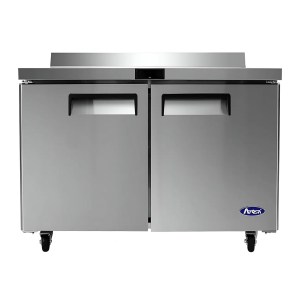 Mesa Congelador De Trabajo Con Lambrin 2 Puertas 122 Cm 115V ATOSA MGF8413GR