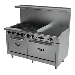 Estufa Industrial 6 Quemadores Plancha 24 PG 2 Hornos 24 PG Y 36 PG ASBER AEMR-2-G24-B6-60-H (4 SEMANAS)