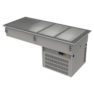 Mesa Fría Con Tina Refrigerada 4 enteros 115v 60hz ASBER DRFB-411-CU