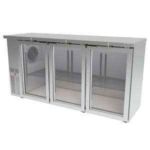 Refrigerador Contrabarra Acero Inoxidable 3 puertas Cristal Ac Inox Slim Line ASBER ABBC-24-72-SG HC (4 SEMANAS)