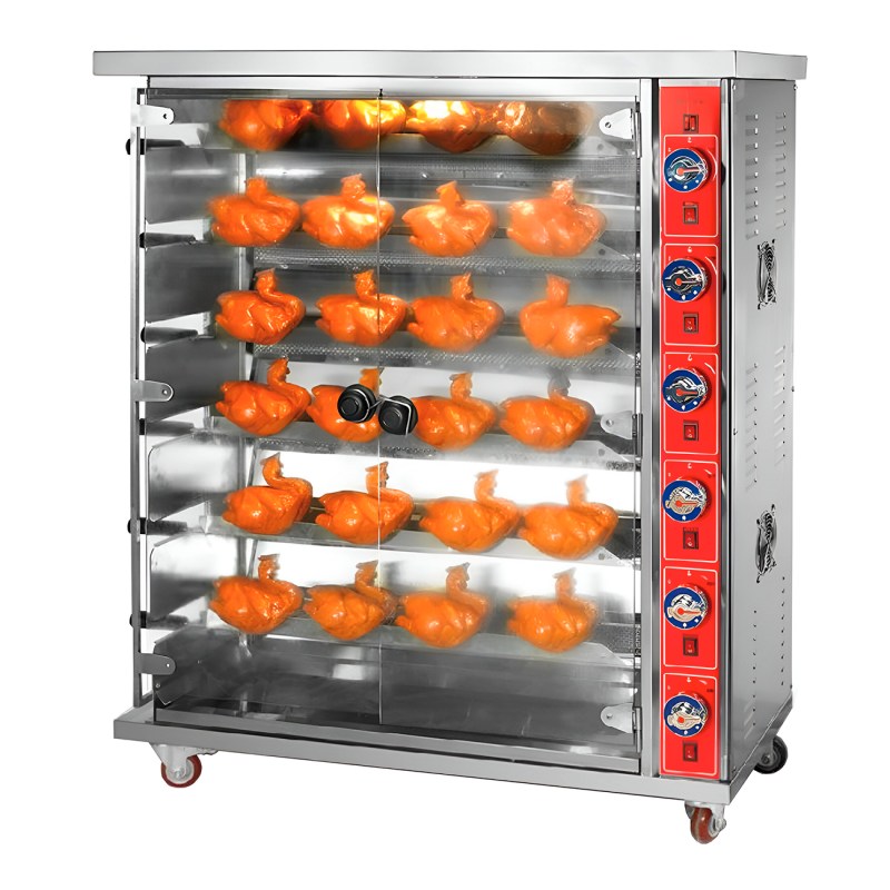 Rostizador de pollos A Gas 6 Varillas 24 A 30 Pollos MIGSA WE32