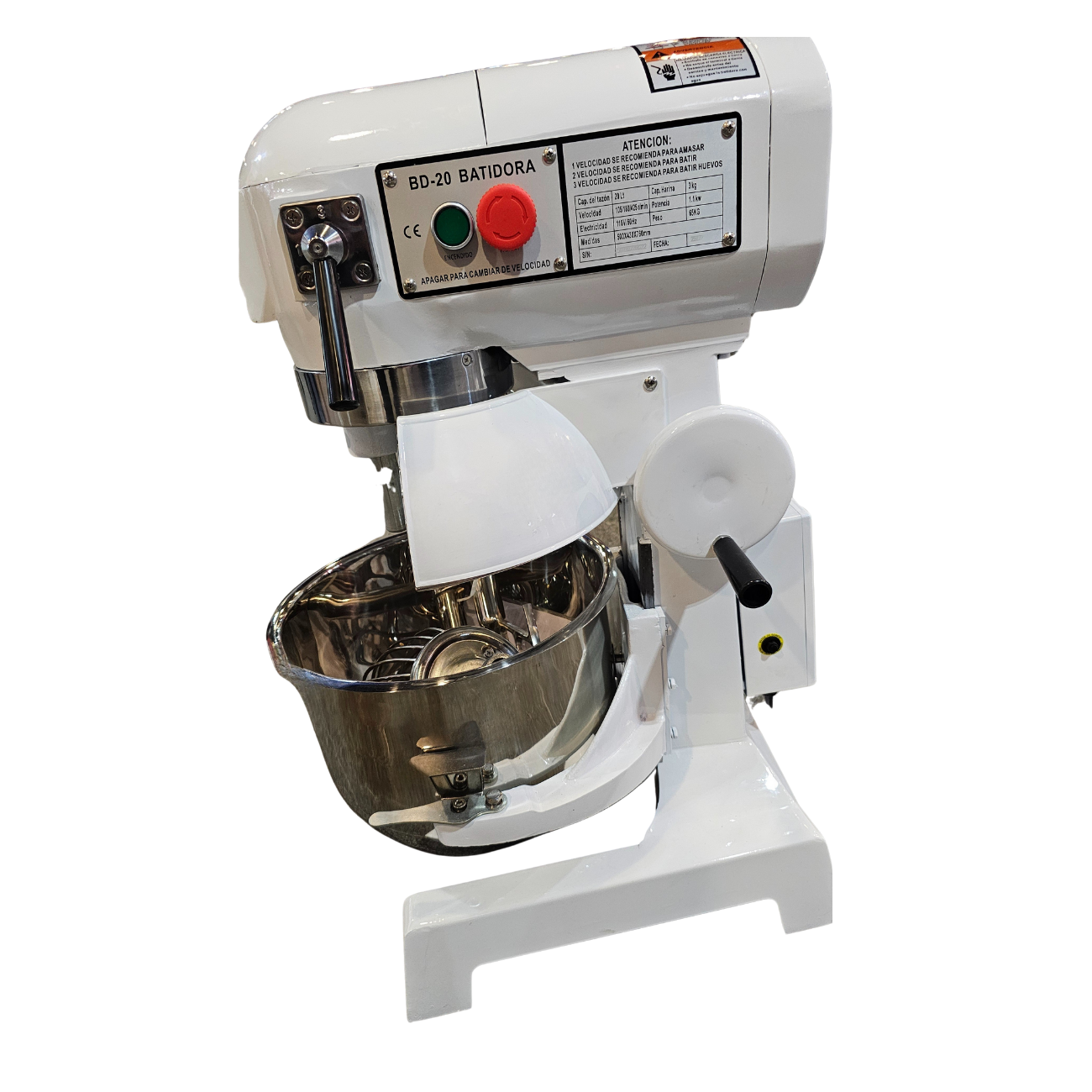 Batidora Industrial 20 Litros 3 Velocidades 1 HP Engranes DIAMANTTI BD-20 - Imagen 3