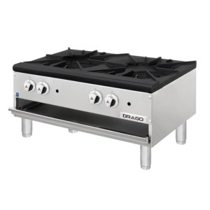 Estufon de 2 secciones horizontal patas cortas propano DRAGO GPFO-02-HLH