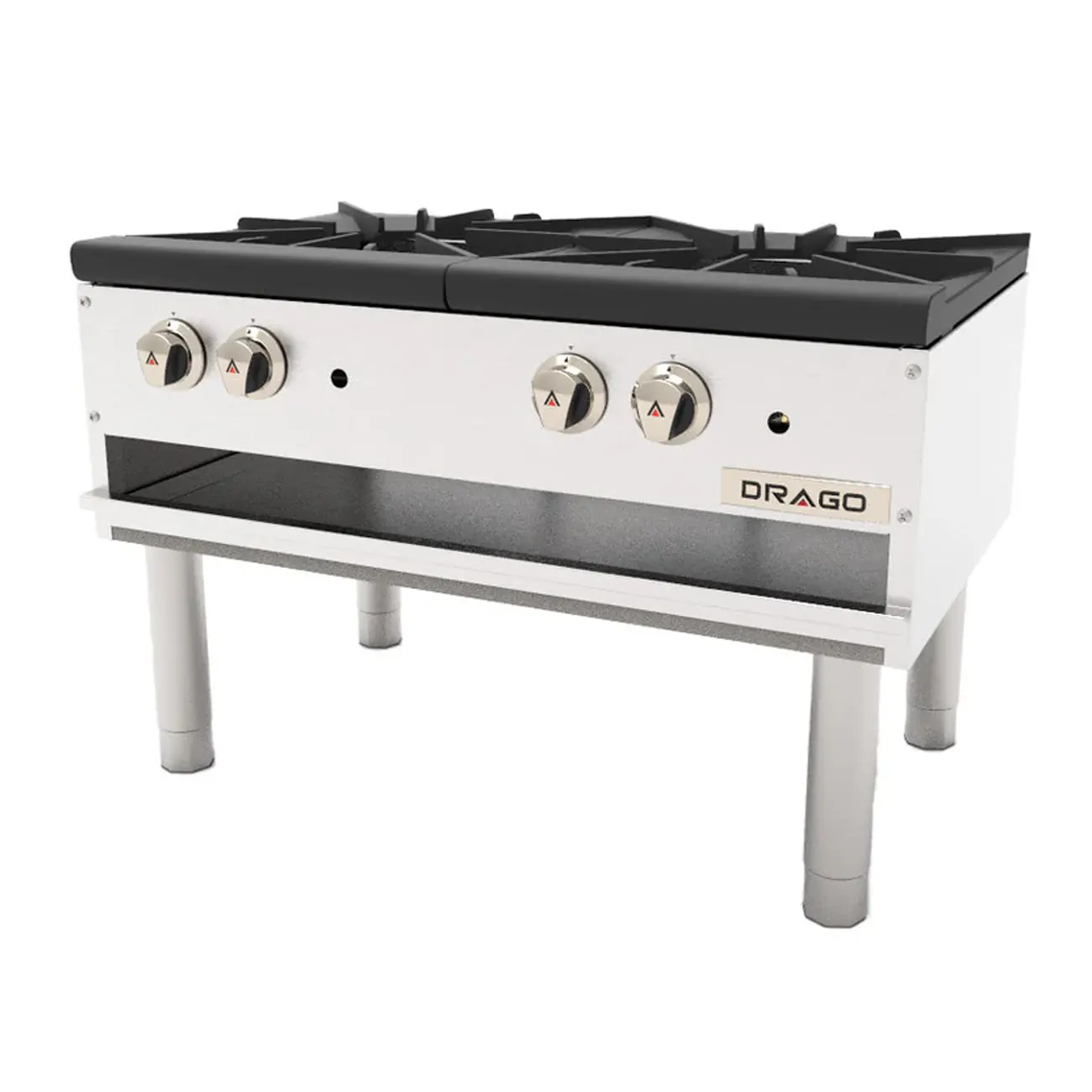 Estufon de 2 secciones horizontal patas largas gas natural drago GNFO-02-HSH