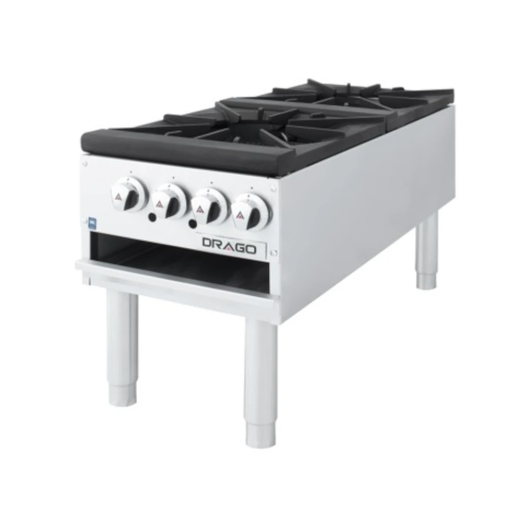 Estufon de 2 secciones vertical patas largas gas propano DRAGO GPFO-02-VSH