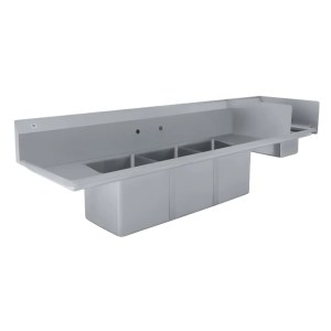 Fregadero de Acero Inoxidable 3 Tarjas 226 Cm Sin Patas DRAGO F4T-151514-12L