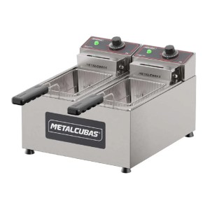 Freidora Industrial 6L Electrica 2 Canastillas METALCUBAS FE2C