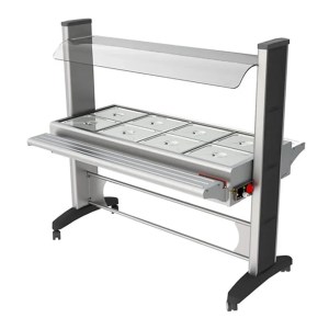 Mesa Caliente Buffetera Baño María 50 L 8 Insertos GASTROMAQ BTE08SL