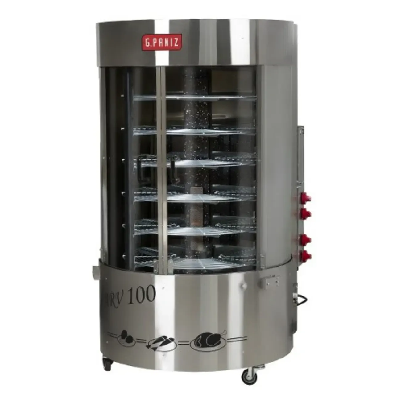 Rosticero de Pollos A Gas Rotativo Verical 100 KG GPANIZ ARV100CQC