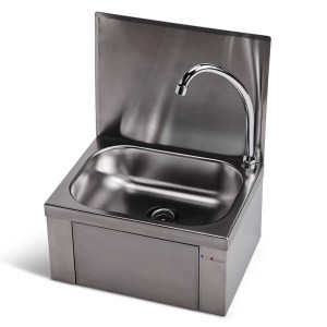 Lavamanos A Pared Valvula De Rodilla Acero Inoxidable TEKNIKITCHEN SPKHWLP