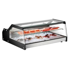Vitrina refrigerada sobre mostrador con cristal recto 68cm Migsa CW-128