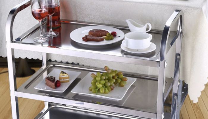 Carro de servicio plegable de aluminio