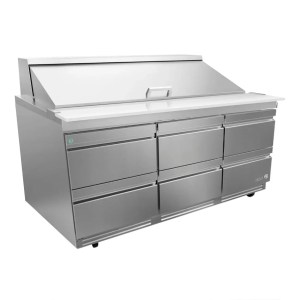 Mesa Refrigerada Para Ensaladas 18 Insertos 6 Cajones Premium Line Asber APTS-72-18-D6 P HC (4 SEMANAS)