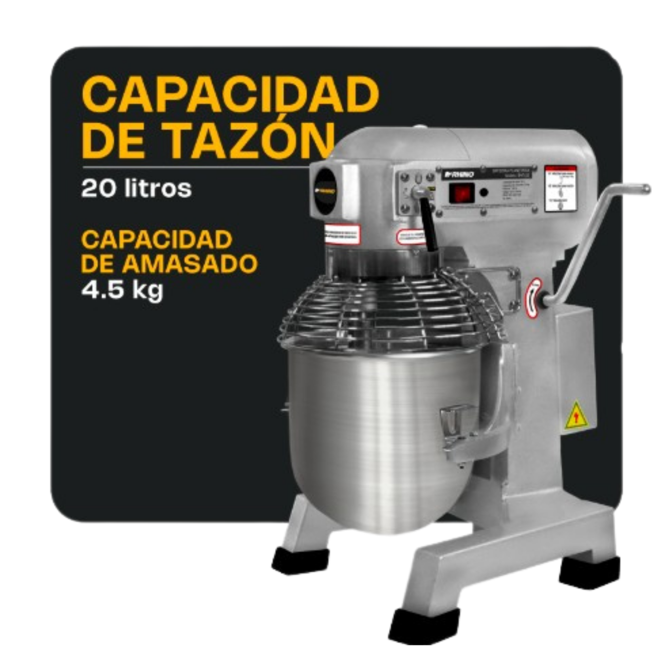 Batidora Planetaria 20 Litros 750 Watts RHINO BATI-20 - Imagen 2