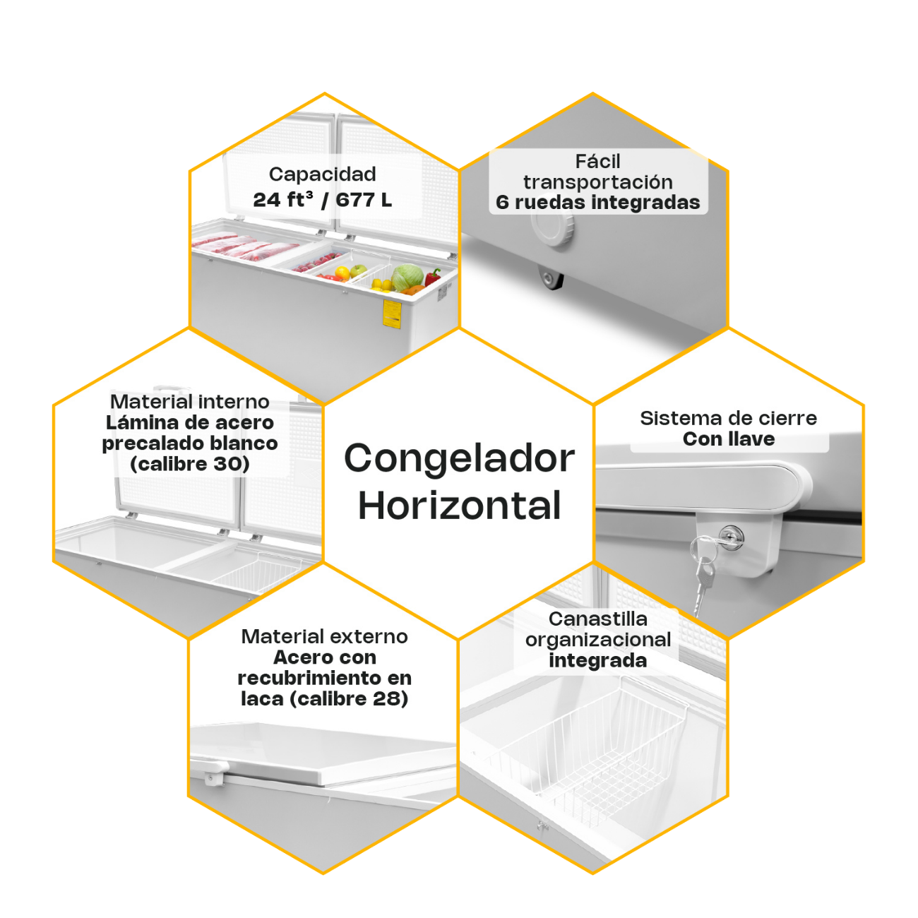 Congelador Conservador Horizontal 24 Pies RHINO CONGECO-24X - Imagen 6
