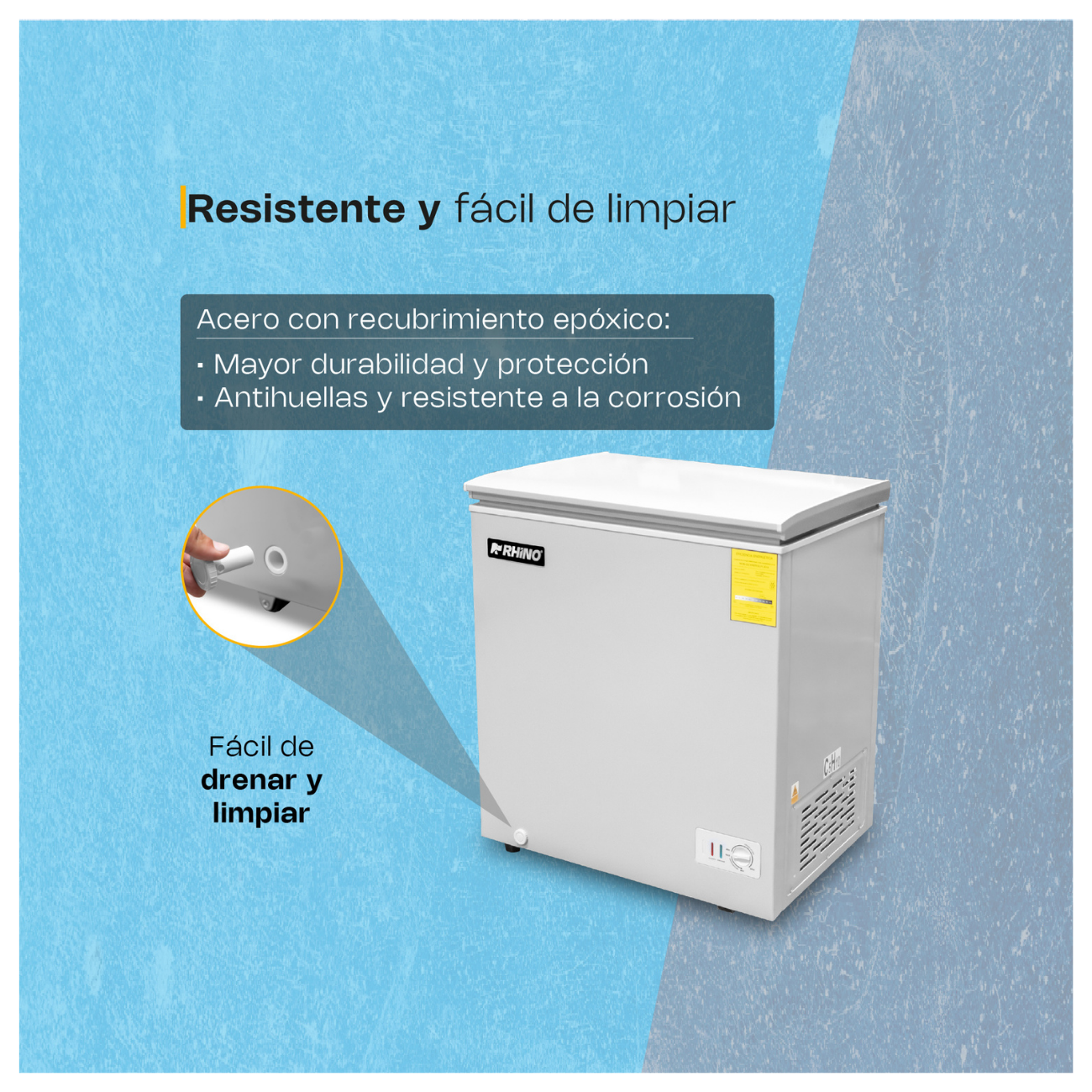 Congelador Tapa Cofre 5 Pies 120W RHINO CONGECO-5 - Imagen 6