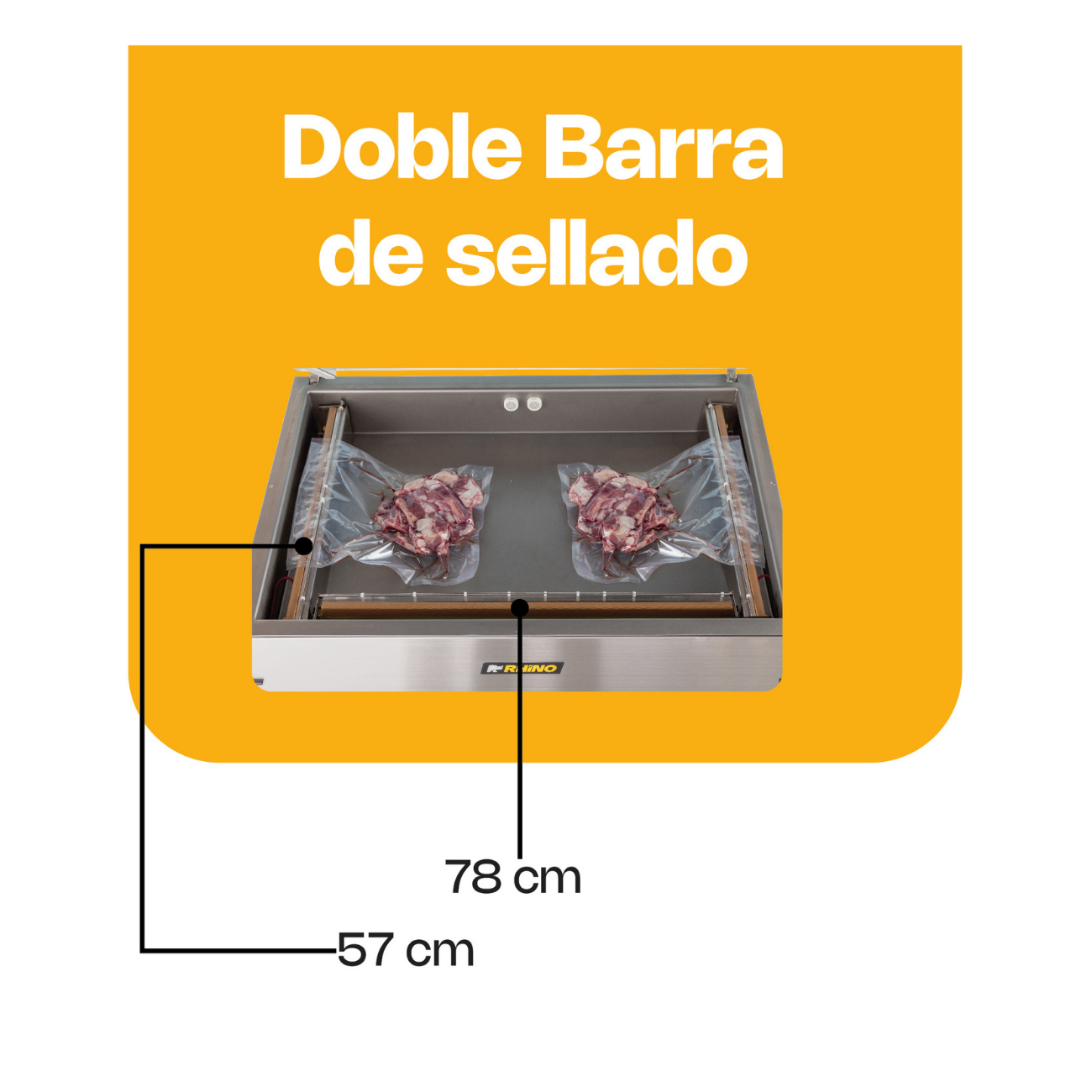 Empacadora Al Vacio Barra De Sellado 57 Y 79 Cm RHINO EVAC-40X - Imagen 3