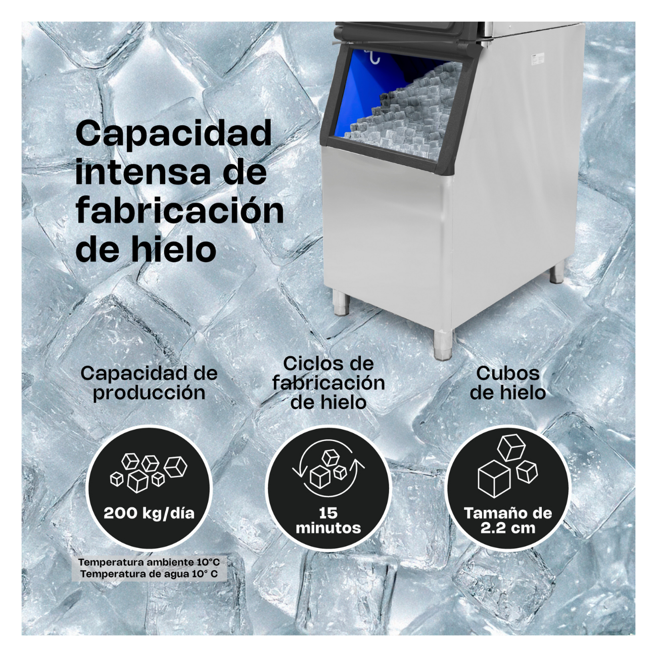 Maquina De Hielo 200 Kg Por Dia RHINO FAHIEL-200 - Imagen 5