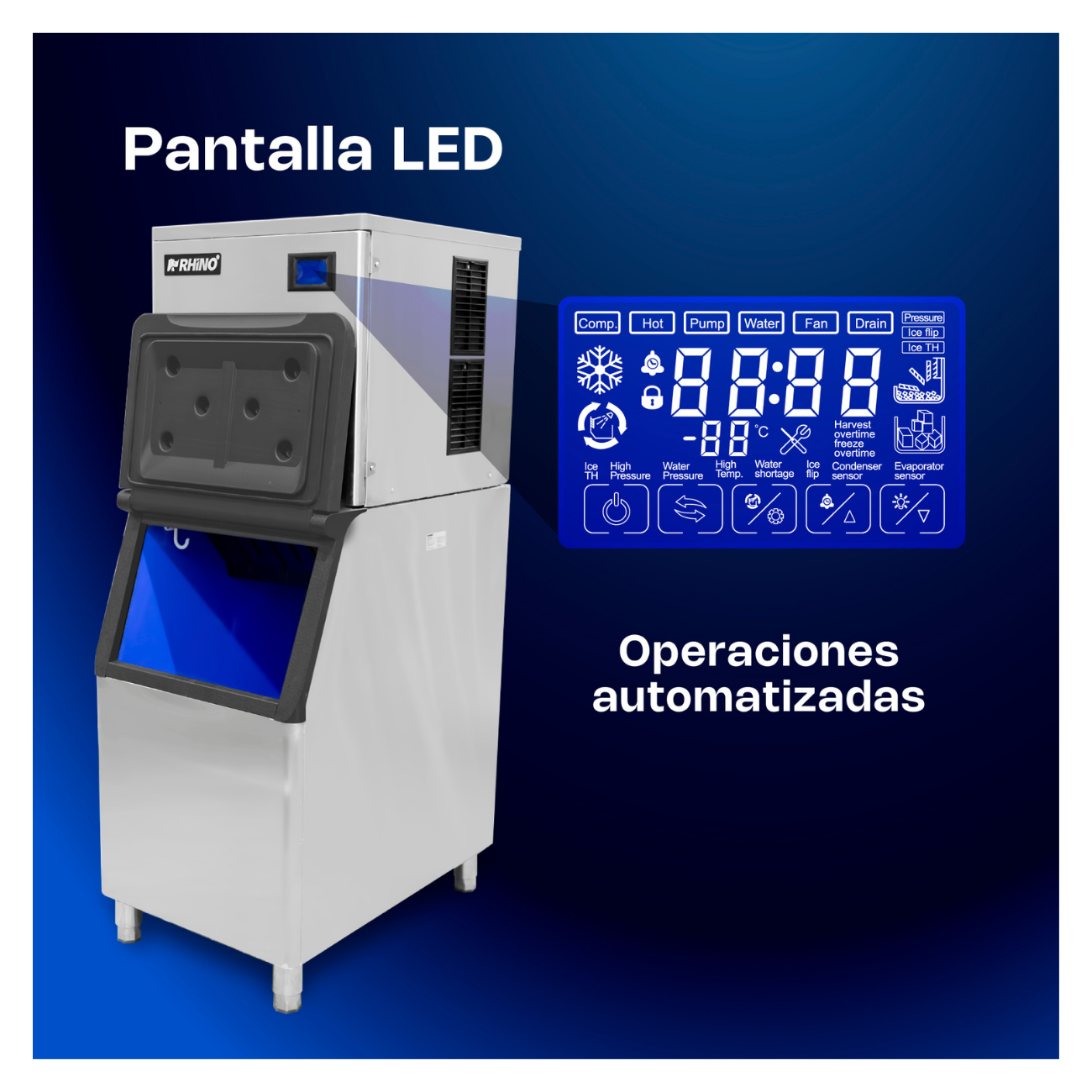 Maquina De Hielo 200 Kg Por Dia RHINO FAHIEL-200 - Imagen 6