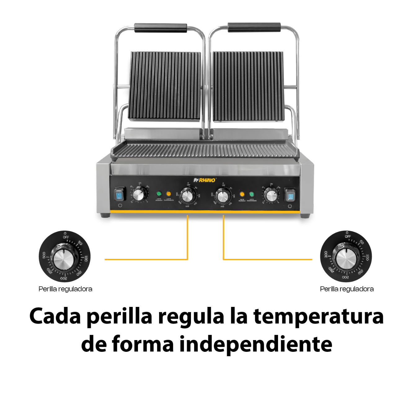 Plancha Para Paninis Sandwichera Doble 3600W RHINO PLANPA-3600 - Imagen 4