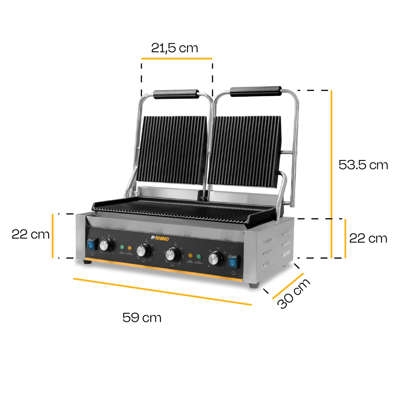 Plancha Para Paninis Sandwichera Doble 3600W RHINO PLANPA-3600 - Imagen 7
