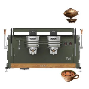Cafetera Industrial Automática 2 Grupos Flujo Fijo 7.5 Litros Olivo 220V DALLA CORTE ZERO CLASSIC OLIVE GREEN OAK