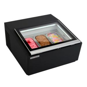 Vitrina Para Gelato Sobremostrador Con 3 Insertos de 5 Litros 110V Negro TEKNIKITCHEN TKNS03B