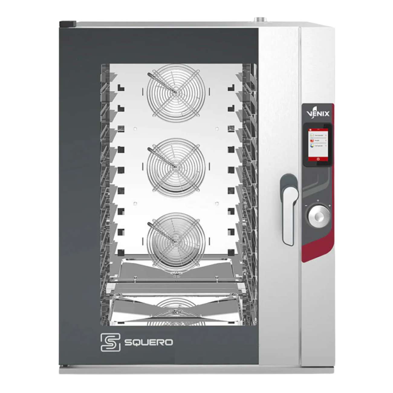 Horno Convección Eléctrico Vapor Control Digital Autolavado 10 Charolas 60x40 Cm 220v VENIX Squero SQ10TCC